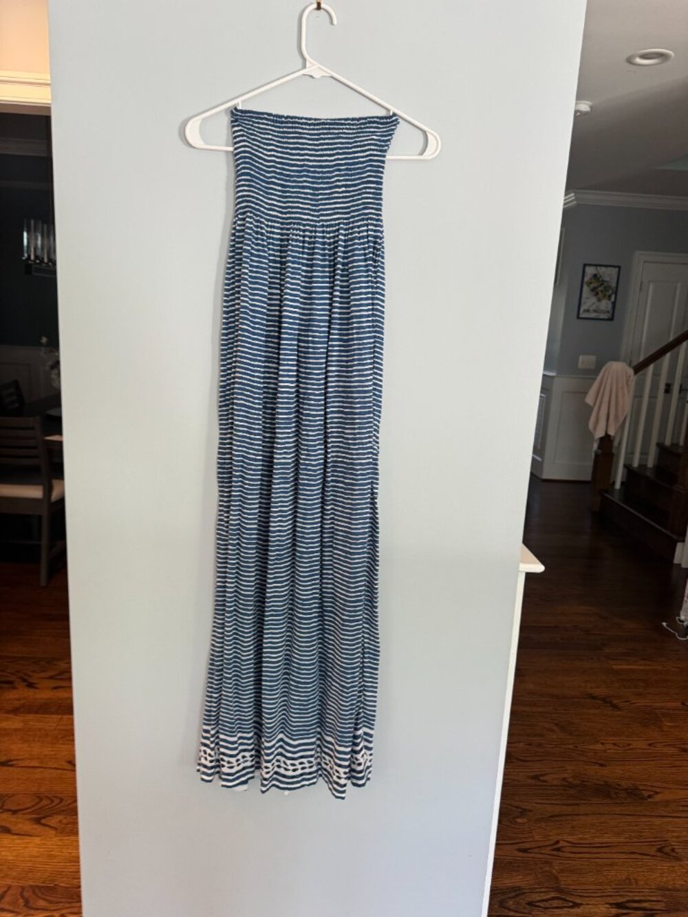 Ron Herman Smocked Strapless Maxi Striped Dress NEW WITH TAGS